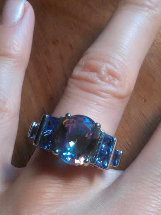 Jewelry - Simulated Mystic Topaz and Purple Crystal Ring (Size 7)